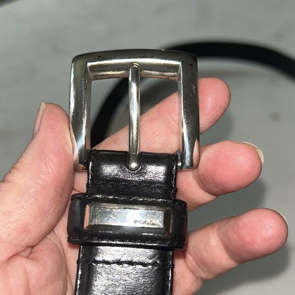 Fossil men’s black leather belt LARGE‎ - Picture 4 of 6